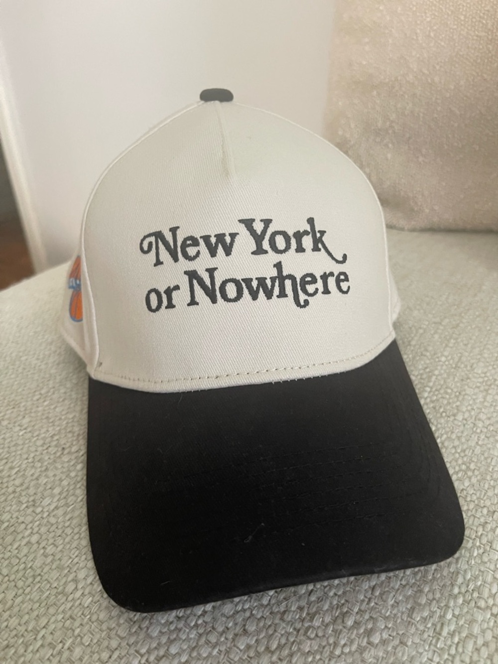 New York or Nowhere Two-Tone Baseball Cap - White & Black